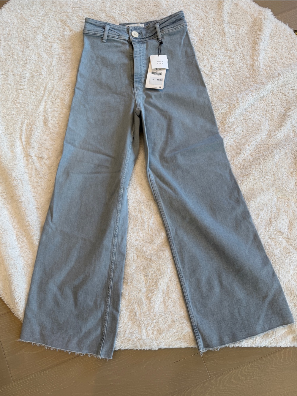 Zara Marine NWT Wide Leg Blue Gray Denim Jeans